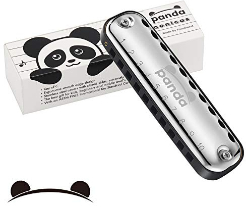 Focusound Panda Harmonica for Kids, Diatonic Key of C, Smooth Rounded Edges