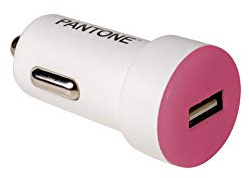 Celly PTDC1USBP Pantone billaddare, turbo-laddning, 24 V, 2,1 A utgång, rosa