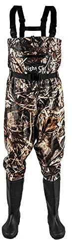 Night Cat Fishing Waders for Men Women Waterproof Hunting Chest Wader with Bootfoot Belt Breathable Lightweight Camouflage Size 11