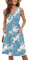 MOLERANI Damen V-Ausschnitt Floral Sommerkleider Sommer Casual Swing Kleid mit Taschen(Floral Hellblau,M)