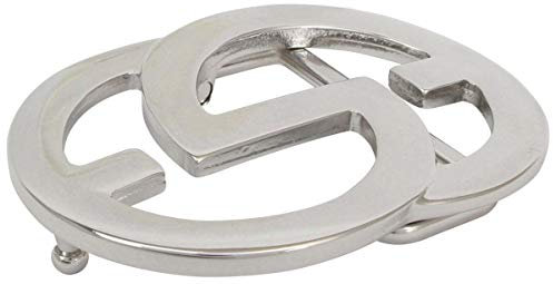 BELTINGER Gürtelschließe Emil 4,0 cm | Buckle Wechselschließe Gürtelschnalle 40mm Massiv | Druckknopf-Gürtel bis 4cm | Silber glänzend
