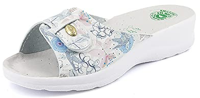 JOMIX Ciabatte Donna Estive Comode Ciabatte Donna Casa Estive Zeppa Pantofole Ortopediche Anatomiche a Strappo ITD1463-14 (Celeste, 38)
