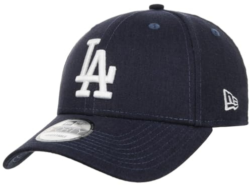 New Era 9Forty Linen LA Dodgers Cap Basecap Baseballcap MLB Curved Brim Los Angeles Damen/Herren/Strapback - Metallschnalle, mit Schirm, Snapback, Schirm Frühling-Sommer Sommer - One Size dunkelblau