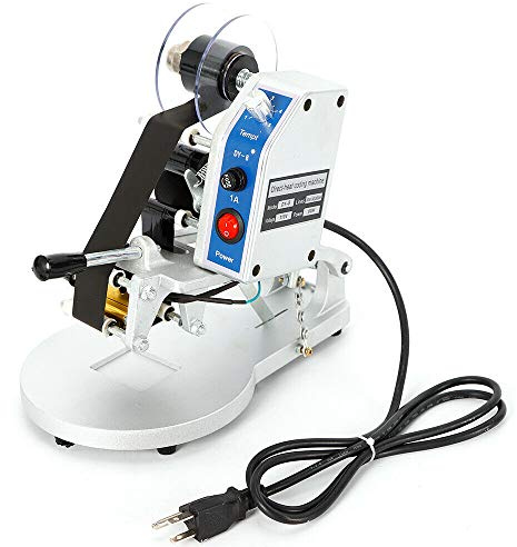 Date Code Printerļ¼Manual Hot Stamping Machine Temperature Adjustable Coding Tool 110V Portable Plastic Film Flexible Packaging Date Label Thermal Spray Printer Fit for PT, PE, KT, OPP, CPP, Paper