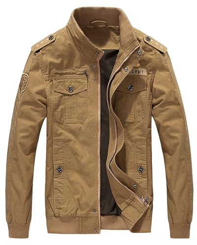 Generisch Veste militaire légère pour homme - Veste mi-saison - Veste de l'armée allemande - Veste vintage - Veste d'extérieur - Manteau court - Blouson en coton - Veste d'automne - Veste de terrain