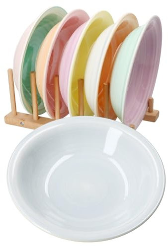 MamboCat Pastello 6er Set Suppenteller I 450 ml I bunte Steingut-Teller mit Pastell-Farben für 6 Personen I tiefe Teller für Salat, Suppe, Müsli, Pasta & Co.