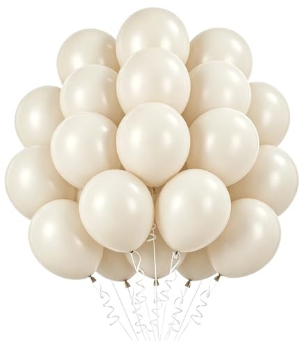Beige Latexballonger 50 Stycken, 30 cm (12 Tum) för Festdekoration, Födelsedag, Bröllop, Babyparty, Festival, Årsdag