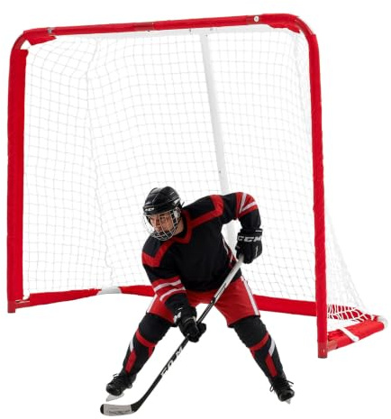 VEVOR But de Hockey de Rue 142x113 cm Filet de Street Hockey ou à roulettes, Équipement d'Entraînement Portable pour Parc Garage Aire de Jeux, Cage avec Haute Résistance à l'usure et à la Tension