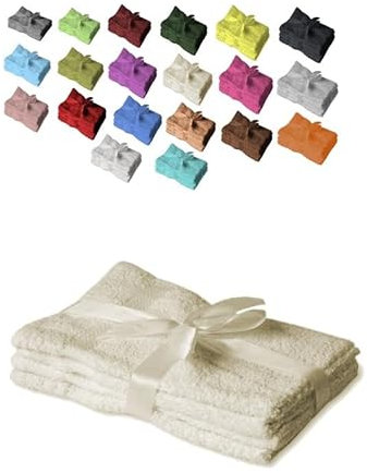 EXKLUSIV HEIMTEXTIL Gästehandtuch 4er Set 30 x 50 cm Naturweiss