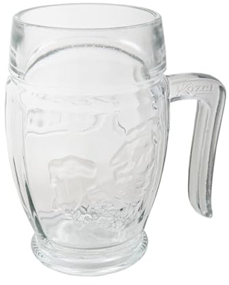 KOZEL - Bicchiere da birra in vetro con manico cornuto, 0,5 l, 2 pezzi
