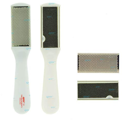 Lima de pie para eliminar callos de doble cara, lima de pedicura, escofina de pies para cuidado de manos y pies, herramientas para eliminar la piel muerta (blanco)