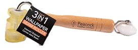 Peacock Feather 3-in-1 Wallpaper Seam Roller Tool for Joints, Internal & External Corners – Rust-Resistant, Smooth Rolling, Ergonomic Handle, Chrome-Plated for Decorating