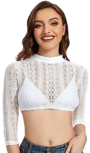 Blusa Dirndl Mujer Elegante Trachten Dirndl Blouse Manga Larga Tradicional Oktoberfest Blanco