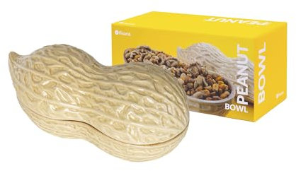 Fisura – Bowl para aperitivos. Cuenco aperitivo original. Plato para snacks con forma de cacahuete. Bowl cacahuete. Bol para frutos secos. 20 x 12 centímetros.… (Cacahuete)