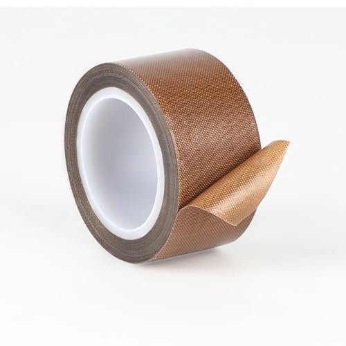 EXLECO Nastro Isolante Teflon di Vetro 30mm x 10m Nastro Adesivo Alta Temperatura Nastro in PTFE Fino a 300°C Nastro in Teflon Nastri Adesivi in Fibra per Sigillatura mano Impulsi Macchina Sottovuoto