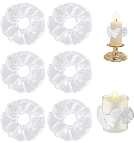 Fonyiunce 6 Piezas Elegante Colector de Gotas para Velas, Protección contra Goteo, Vela de Comunión, Ideal para Comunión, Bautizo o Confirmación, Protección Antigoteo, Vela de Bautizo, Vela de Comunió