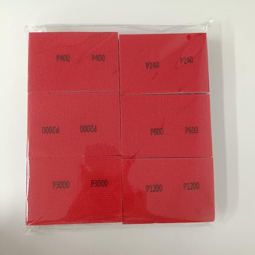 Esponja de Lijado, Papel de Lija Húmedo y Seco, 24 Piezas Almohadilla Abrasiva Grano Mixto para Madera Metal Plástico, Grano 180, 240, 320, 400, 600, 800, 1000, 1200, 1500, 2000, 2500, 3000