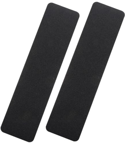POPETPOP Tiras Antideslizantes Para Suelo y Escaleras, Cinta De Seguridad De Pvc Negro Mate, Adhesivo Resistente Al Agua Para Baño y Exterior, 2 Piezas 15x61 Cm, Antideslizante Para Ducha y Escalones