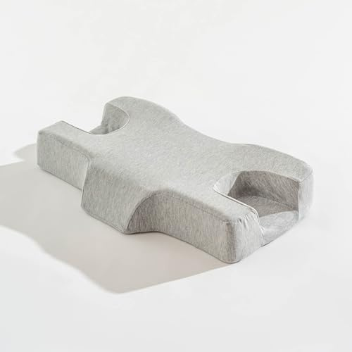IlGruppone Cuscino Antirughe in Memory Foam Ergonomico 62x38x10 cm Supporto Cervicale Ortopedico per Dormire Supini e Laterali, Anti Pressione Viso, Federa Morbida Rimovibile e Lavabile