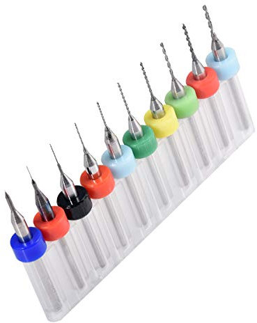 KATUR 10 PZ Mini PCB Punte da 0,1-1,0 mm, Carburo Spirale Flauto Carburo Micro Punte da trapano Utensili rotanti Bordo CNC Incisione di potenza