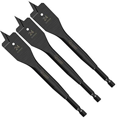 3 x SabreCut SCRIW24_3 24mm x 152mm Impact Rated Flat Wood Spade Bits for Softwood Hardwood Chipboard