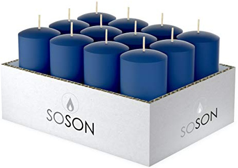 Simply Soson Votive Candles Bulk, 24 Blue Votive Candles, 10 Hours Burn time, Small Candle, Bulk Candles, Unscented Candle, Votives for Wedding, Birthday, Holiday & Home Decoration