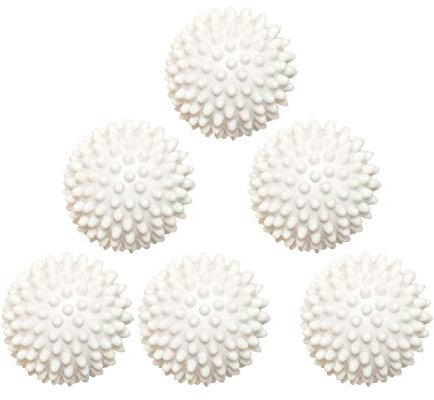 Wiederverwendbare Trocknerbälle für Wäsche, antistatisch, Weichspüler, 6 Stück (weiß)