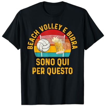 Beach Volley Birra Divertente Maglietta