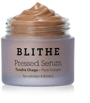 BLITHE Pressed Serum Tundra Chaga – Crema viso anti-età, siero coreano con estratto di chaga per una pelle tonica, idratazione intensa e trattamento nutriente (27 ml)