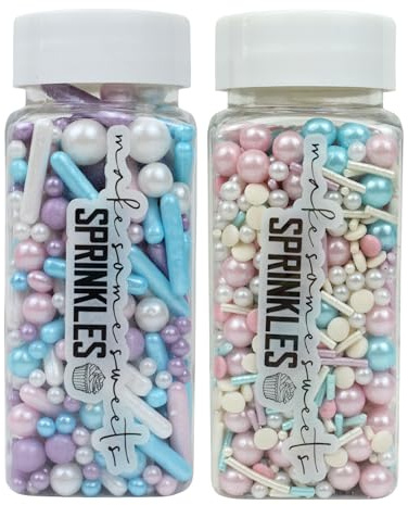 Décorations Pour Gâteaux MakeSomeSweets – BARBI CAKE & UNICORN SWEETS – Sprinkles comestibles de qualité supérieure - Vegan, sans huile de palme, 2x100 g
