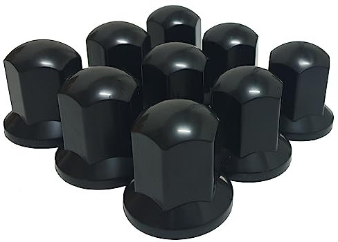 40 tapas negras de plástico ABS para tuercas de rueda de 32 mm, para camiones, remolques, autobuses, caravanas, accesorios