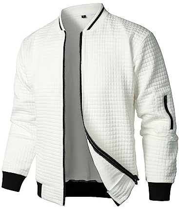 HOOD CREW Men’s Zip Up Lightweight Bomber Jacket Casual Windbreaker Sport Varsity Jacket