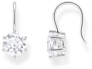 Thomas Sabo Ohrhänger mit großem, weißem Zirkonia 925 Sterlingsilber H2287-051-14