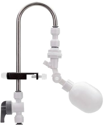 Kit de Vanne a Flotteur Réglable,Filtre a Eau Automatique 1/4,Vanne a Boisseau Sphérique,Contrôleur de Remplissage D'eau Automatique,Système de Remplissage Automatique pour Aquariums Osmose Inverse