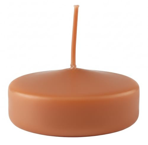 Cereria Di Giorgio - 12 Candele Galleggianti - Diametro 7 cm Altezza 3,5 cm - Colore Terracotta - Durata 8 ore
