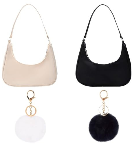 KASURE 2 Stücke Umhängetasche Damen Handtasche, Umhängetasche Tasche Damen klein Hobo Bag Y2K Shoulder Bag für Frauen Dating Reisen Party Einkaufe