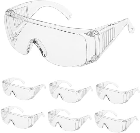 DHINCHANSAIB Sicherheitsbrille (6er Pack) - Antibeschlag & bruchsicher, ANSI Z87.1 & EN 166 UV-beständig, Schutzbrille mit breitem Rahmen, kratzfest, optimale Augensicherheit.