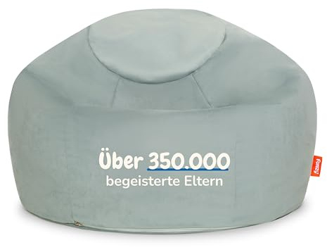 Funzy Sitzsack für Kinder aus Cord mit Füllung aus Schaumstoff, Kindersitzsack für Mädchen und Jungen aus hochwertigen Materialien, Oeko-TEX 100 Zertifiziert mit 3 Jahre Garantie, Minz Hellgrün