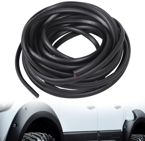 Aomitop 33ft Fender Flare Edge Trim - Universal T-Style Rubber Seal for Car, Truck, SUV, Van Wheel Wells with Automotive Adhesive Tape