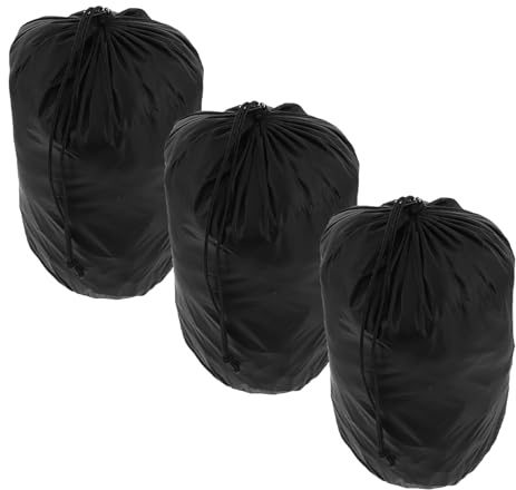Genérico Bolsa de Almacenamiento de Nylon Negras Cierre Seguro y Diseño y Fácil Transporte, Paquete de 3 Unidades para Chaquetas de Plumas y Ropa para Viajes