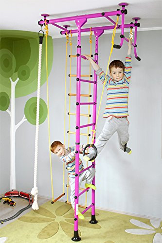 NiroSport Espaliers Gym M1 Mur de Gymnastique Espalier d'enfants Rose