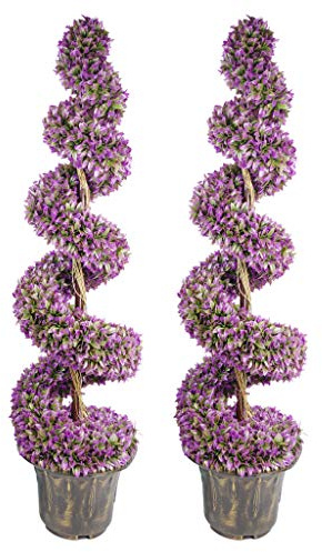 Large Leaf Artificial Spiral Tree with Decorative Planter