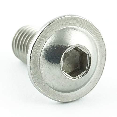 Eisenwaren2000 | Viti a Testa Bombata M10 x 25 mm con Esagono Incassato e Flangia (10 Pezzi) - ISO 7380 con Cintura - Viti Filettate - Acciaio Inox A2 V2A