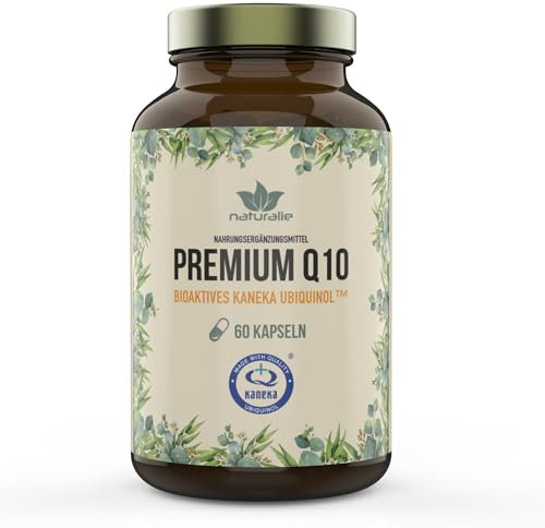 naturalie® - premium Coenzym Q10 100mg | hoch bioverfügbares Kaneka Ubiquinol (reduzierte und aktivierte Form) | laborgeprüfte Qualität | BPA-freie Braunglasdose - 60 Kapseln