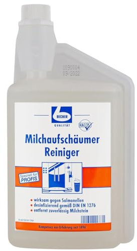 DR. BECHER Milchaufschäumer Reiniger | 1L Dosierflasche | Entfernung von Milchstein - gegen unangenehme Gerüche | plus Gratis THANK YOU Sticker