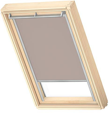 VELUX Original Dachfenster Verdunkelungsrollo für UK10, Hell-Taupe, mit Grauer Führungsschiene