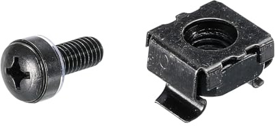 PATIKIL Rack Mount Cage Nuts M6x14mm Mounting Screws Iron Zinc Plated for Server Rack Cabinets with Washers, Black 10 Sets