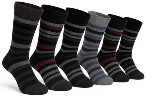 Lucchetti Socks Milano 6 Paia di Calze Uomo Corte Caldo Cotone Colorate Tendenza Pois Fantasia Fashion Made in Italy (Taglia Unica, Set Righe Distinte)