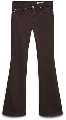 VERO MODA Vmflash Mr Flared Corduroy Pants Jeans Svasati, Torta al Cioccolato, 32W x 32L Donna