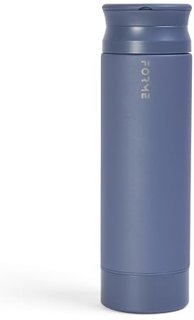 FORME - Blender Shaker Bottle, Leakproof Double Insulated Stainless Steel, Noiseless Shaker Bottle for Hot & Cold Drinks with Supplement Storage, Ideal for Protein & Shakes (Slate Blue, 16.9 ounces)